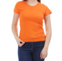 Оранжевая женская футболка под логотип