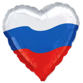 Воздушные шары Сердце Триколор Россия