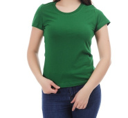Зеленая женская футболка под логотип